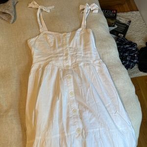 Urban Outfitters white linen midi dress